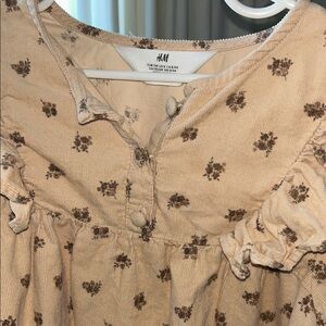 H&M Tan Floral Buttoned Dress